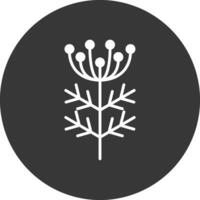 Dill Glyph Inverted Icon vector