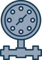 Pressure Gauge Line Filled Grey Icon vector