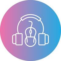 Headset Line Gradient Circle Icon vector