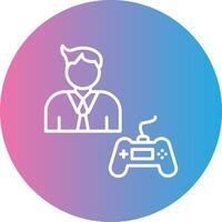 Gamer Line Gradient Circle Icon vector