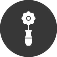 Flower Glyph Inverted Icon vector