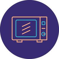Microwave Line Two Color Circle Icon vector