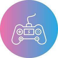 Gaming Console Line Gradient Circle Icon vector