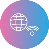 Internet Connection Line Gradient Circle Icon vector