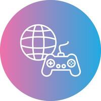 Gaming Line Gradient Circle Icon vector