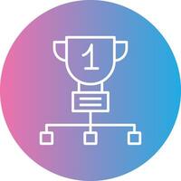 Trophy Line Gradient Circle Icon vector