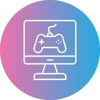 Game Line Gradient Circle Icon vector