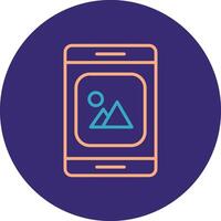 Mobile App Line Two Color Circle Icon vector