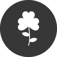 Clover Glyph Inverted Icon vector