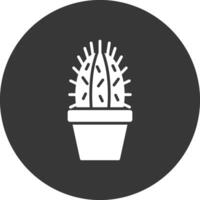 icono de glifo de cactus invertido vector