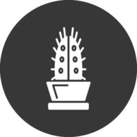 icono de glifo de cactus invertido vector