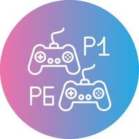 Player Versus Player Line Gradient Circle Icon vector