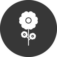 Flower Glyph Inverted Icon vector
