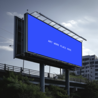 Outdoor billboard mockup commercial advertisement template psd