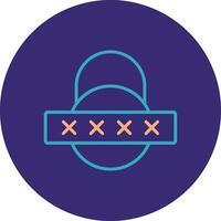 Security Password Line Two Color Circle Icon vector