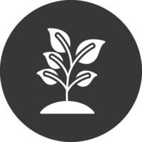 planta glifo invertido icono vector