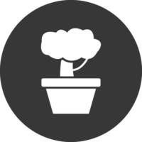 bonsai glifo invertido icono vector