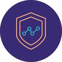 Security Analytics Line Two Color Circle Icon vector