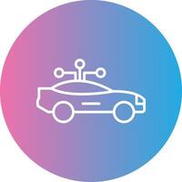 Smart Car Line Gradient Circle Icon vector