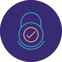 Security Check Line Two Color Circle Icon vector