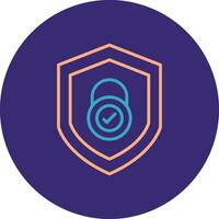 Security Check Line Two Color Circle Icon vector