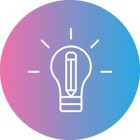 Knowledge Is Power Line Gradient Circle Icon vector