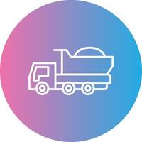 Dumper Truck Line Gradient Circle Icon vector