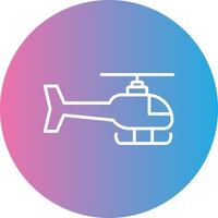 helicóptero línea degradado circulo icono vector