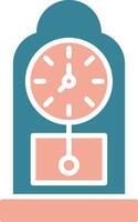 Grandfather Clock Glyph Two Color Icon vector