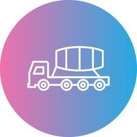 Cement Truck Line Gradient Circle Icon vector