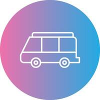 Minibus Line Gradient Circle Icon vector