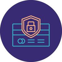 Credit Card Security Line Two Color Circle Icon vector