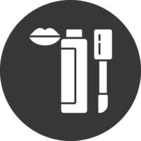 Lip Gloss Glyph Inverted Icon vector