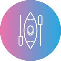 Canoe Line Gradient Circle Icon vector