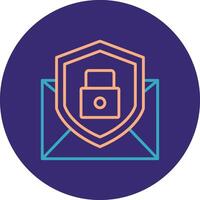 Email Protection Line Two Color Circle Icon vector