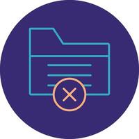 Delete File Line Two Color Circle Icon vector