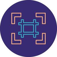 Grid Line Two Color Circle Icon vector