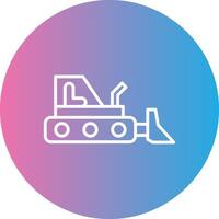 Bulldozer Line Gradient Circle Icon vector