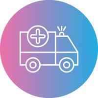 Ambulance Line Gradient Circle Icon vector
