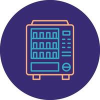 Vending Machine Line Two Color Circle Icon vector