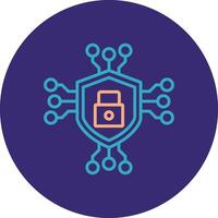 Data Encryption Line Two Color Circle Icon vector