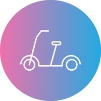 patada scooter línea degradado circulo icono vector