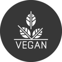 Vegan Glyph Inverted Icon vector
