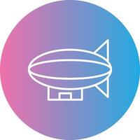 Blimp Line Gradient Circle Icon vector