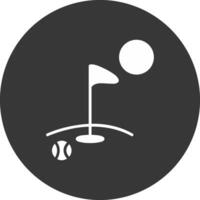 golf glifo invertido icono vector