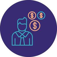 Sales Manager Line Two Color Circle Icon vector