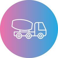 Cement Truck Line Gradient Circle Icon vector