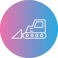 Bulldozer Line Gradient Circle Icon vector