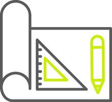 Draft Tools Line Two Color Icon vector