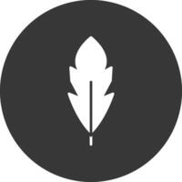 Feather Glyph Inverted Icon vector